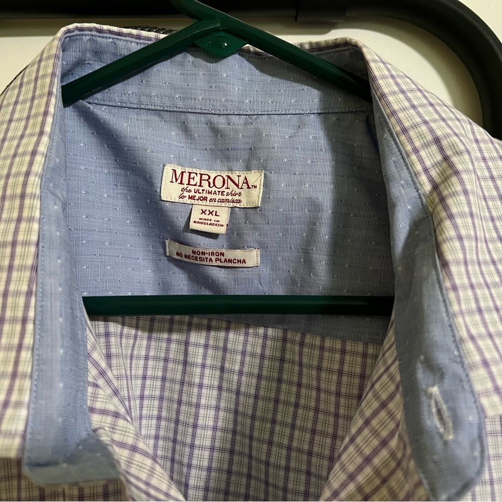 Lavender/grey plaid dress shirt